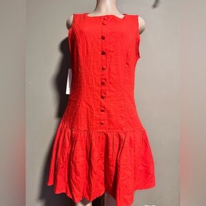 Anthropologie Red Asymmetrical Dress
